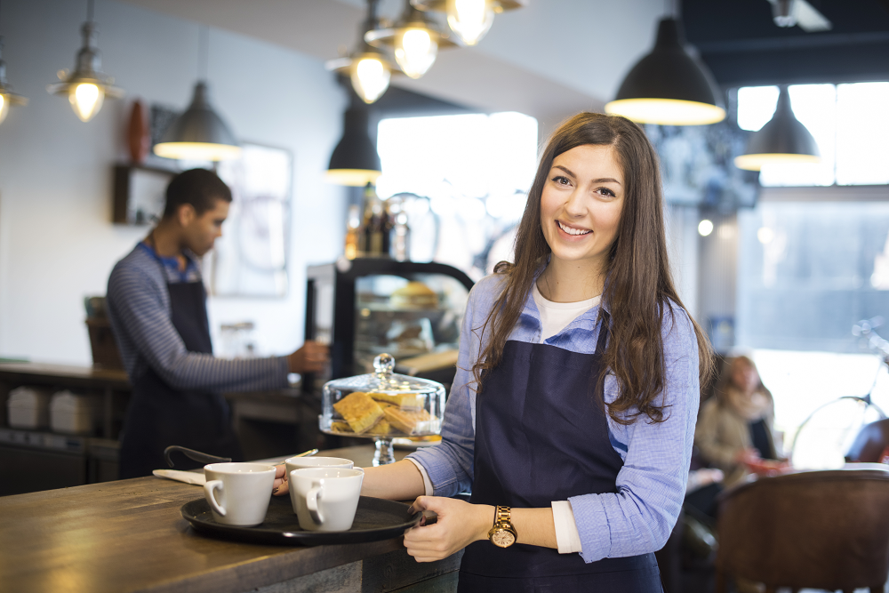 waitress wearing shirt