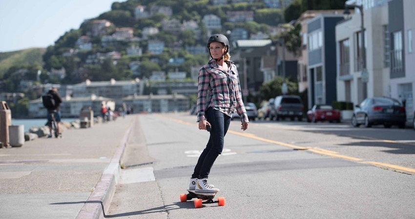 Girl with Boosted Board