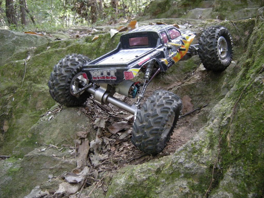 offroad rc vehicle on rocks