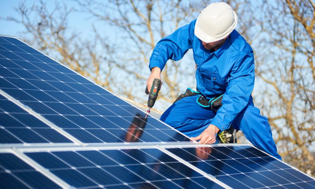 solar panels system rooftop