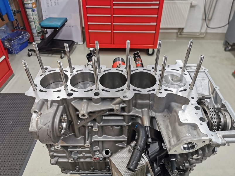 close-up of car engine