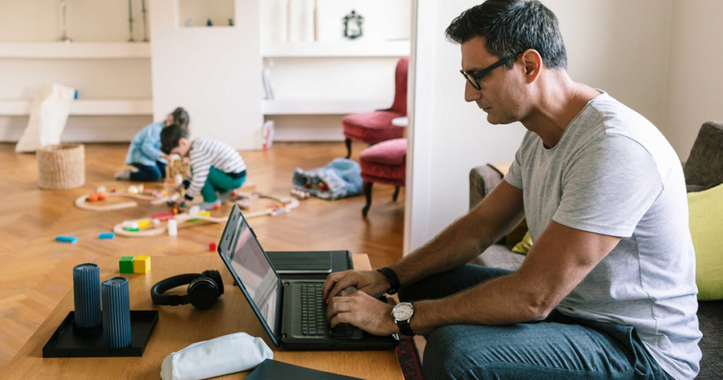 home ergonomics man working from home 