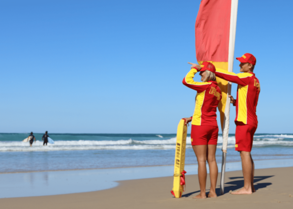 two lifeguards at the beach