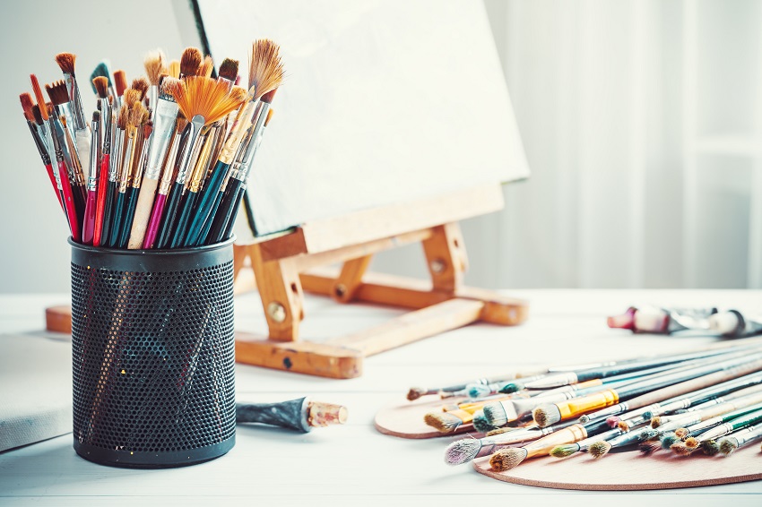 painting supplies on the table