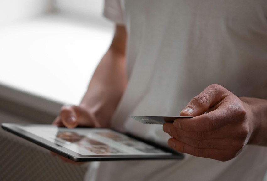 man shopping online